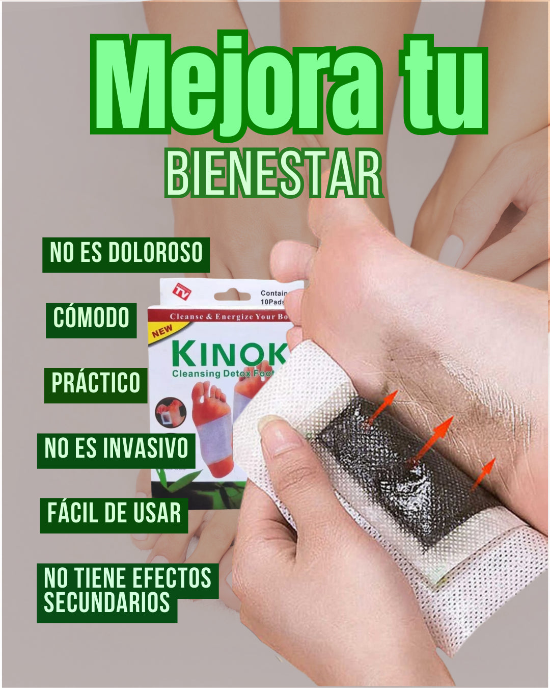 Parches Desintoxicantes Kinoki Para Pies 🔰Recomendado por Medicos🔰