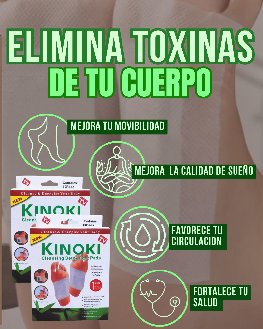 Parches Desintoxicantes Kinoki Para Pies 🔰Recomendado por Medicos🔰