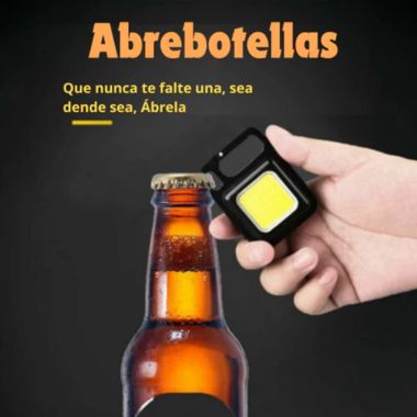 SUPER Mini linterna led, llavero, imán y abrebotellas TODO EN UNO