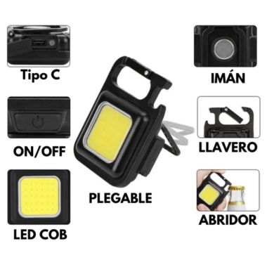 SUPER Mini linterna led, llavero, imán y abrebotellas TODO EN UNO
